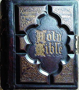 Bible repaired and looking lustrous.